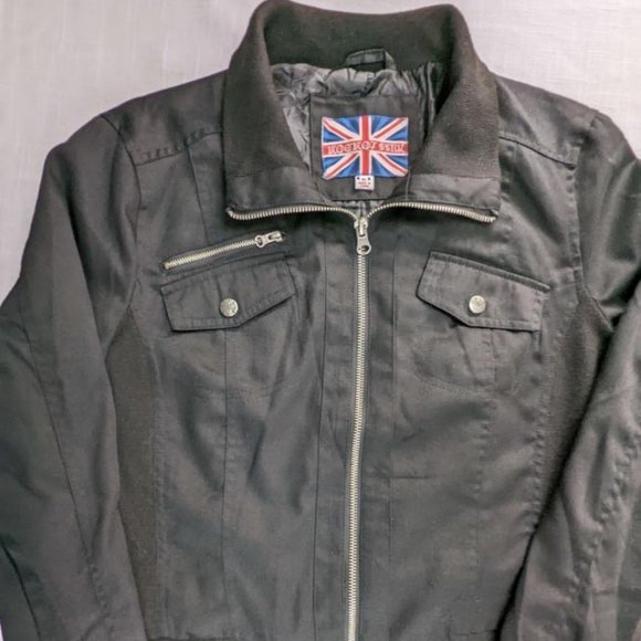 Miss London Woman's Jacket, Black, Juniors Size XL, Zip Up - Picture 3 of 8